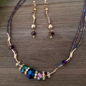 AB Crystal necklace and earring set